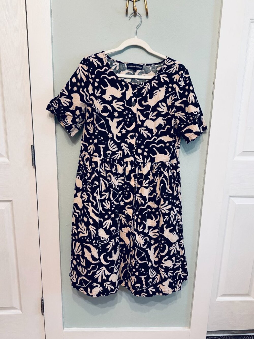 Princess Highway Astrology Celestial Midi Dress Black Cream Size 12 ModCloth - Picture 6 of 6